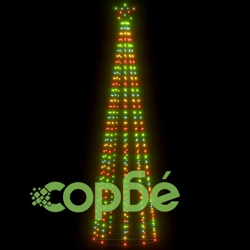 Коледна елха конус, 400 LED цветни, декорация, 100x360 см ➤ топ цена ➤ sorbe.bg