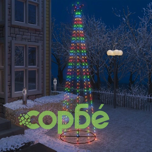 Коледна елха конус, 400 LED цветни, декорация, 100x360 см ➤ топ цена ➤ sorbe.bg