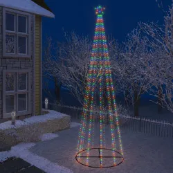 Коледна елха конус, 752 LED пъстри, декорация, 160x500 см