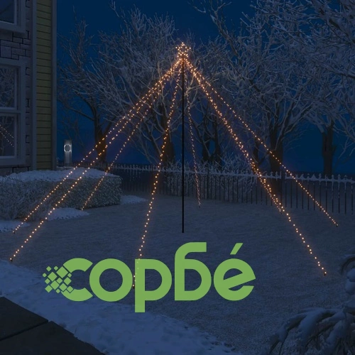 Коледна елха водопад за закрито и открито 576 LED 3,6 м ➤ топ цена ➤ sorbe.bg