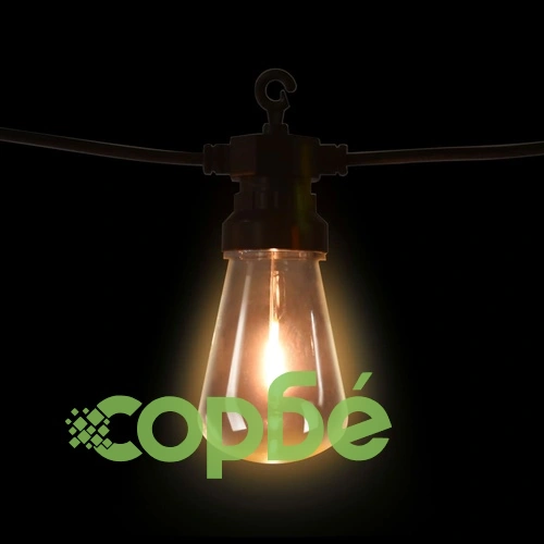 Градински парти лампички, 60 бр, овални, коледна украса, 59 м ➤ топ цена ➤ sorbe.bg