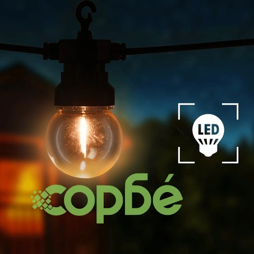 Градински парти лампички, 60 бр, кръгли, коледна украса, 59 м ➤ топ цена ➤ sorbe.bg