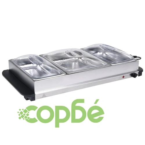 Бюфет за топло сервиране неръждаема стомана 400 W 2x2,5 л+1x4 л ➤ топ цена ➤ sorbe.bg
