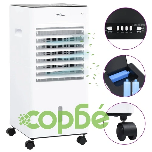 3-в-1 мобилен охладител, бяло и черно, 61x31x27 см, 65 W ➤ топ цена ➤ sorbe.bg