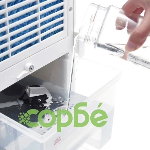 3-в-1 мобилен охладител, бяло и черно, 61x31x27 см, 65 W ➤ топ цена ➤ sorbe.bg