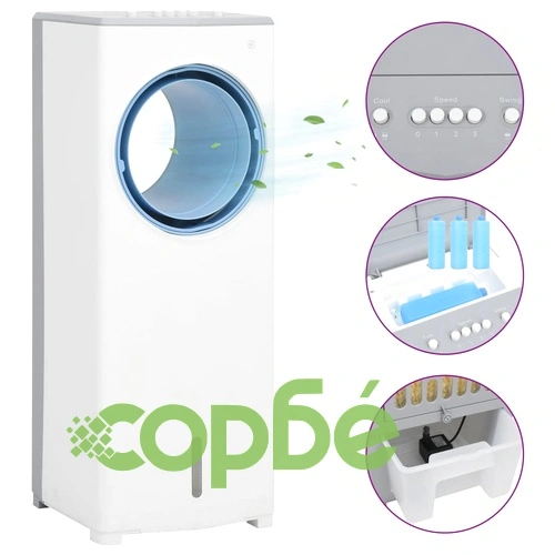 Преносим въздушен охладител 3-в-1 бял 264x255x680 мм 80 W ➤ топ цена ➤ sorbe.bg