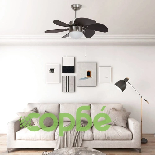 Вентилатор за таван с лампа, 76 см, тъмнокафяв ➤ топ цена ➤ sorbe.bg