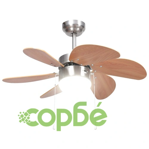 Вентилатор за таван с лампа, 76 см, светлокафяв ➤ топ цена ➤ sorbe.bg