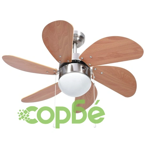 Вентилатор за таван с лампа, 76 см, светлокафяв ➤ топ цена ➤ sorbe.bg