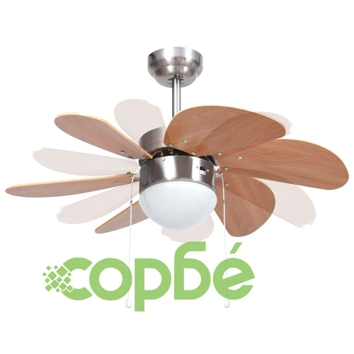 Вентилатор за таван с лампа, 76 см, светлокафяв ➤ топ цена ➤ sorbe.bg