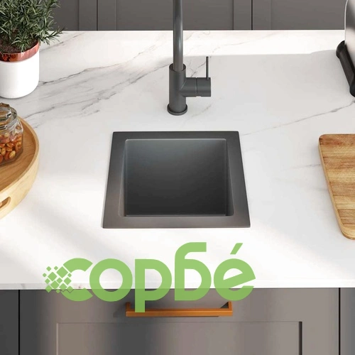Ръчно изработена кухненска мивка, черна, неръждаема стомана ➤ топ цена ➤ sorbe.bg