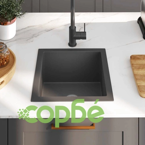 Ръчно изработена кухненска мивка, черна, неръждаема стомана ➤ топ цена ➤ sorbe.bg