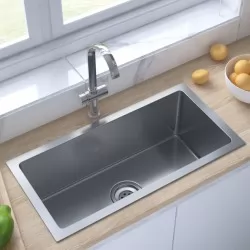 Ръчно изработена кухненска мивка, неръждаема стомана