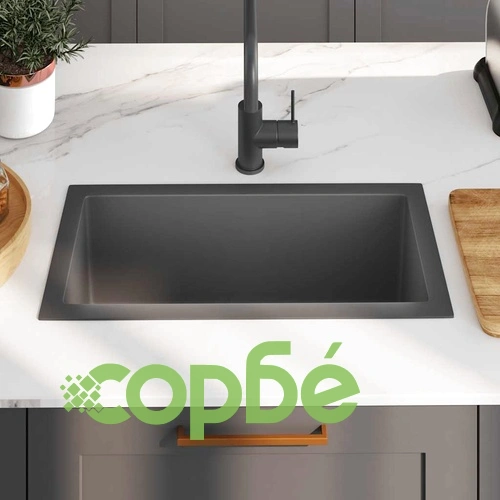 Ръчно изработена кухненска мивка, черна, неръждаема стомана ➤ топ цена ➤ sorbe.bg