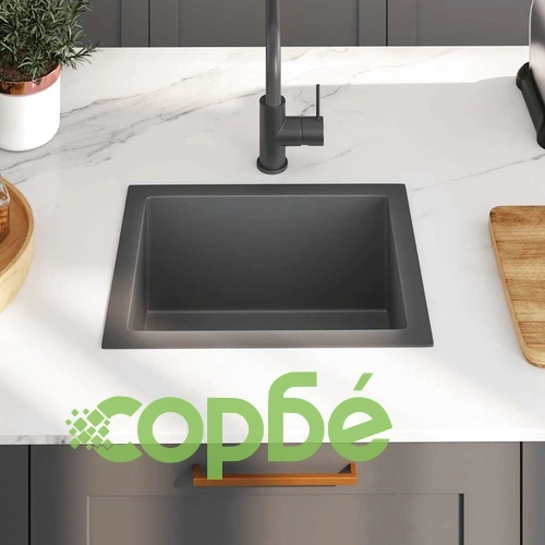 Ръчно изработена кухненска мивка, черна, неръждаема стомана ➤ топ цена ➤ sorbe.bg