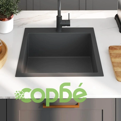 Ръчно изработена кухненска мивка, черна, неръждаема стомана ➤ топ цена ➤ sorbe.bg