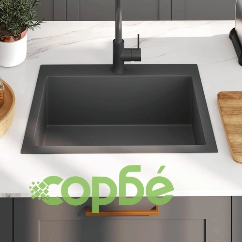 Ръчно изработена кухненска мивка, черна, неръждаема стомана ➤ топ цена ➤ sorbe.bg