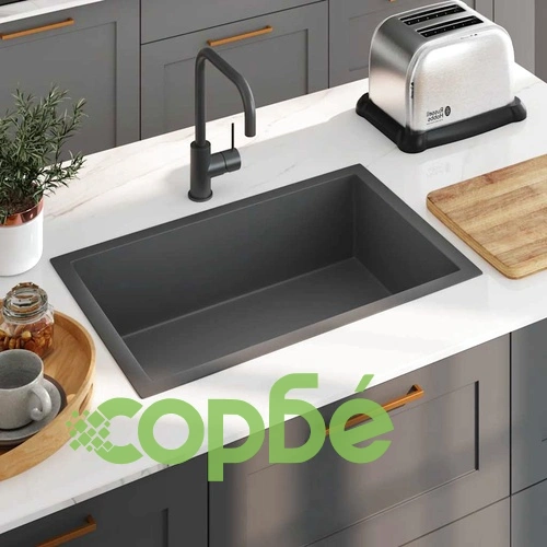Ръчно изработена кухненска мивка, черна, неръждаема стомана ➤ топ цена ➤ sorbe.bg