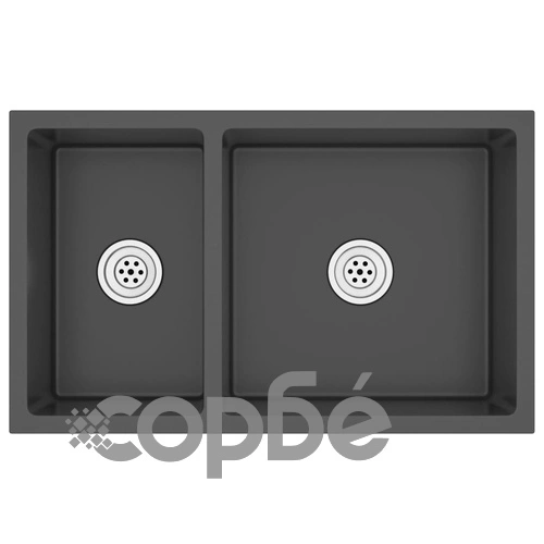 Ръчно изработена кухненска мивка с цедка, черна, инокс ➤ топ цена ➤ sorbe.bg