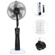 Вентилатор с водна мъгла и дистанционно, черно и бяло