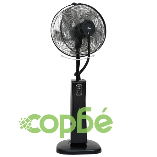 Вентилатор с водна мъгла и дистанционно, черен  ➤ топ цена ➤ sorbe.bg