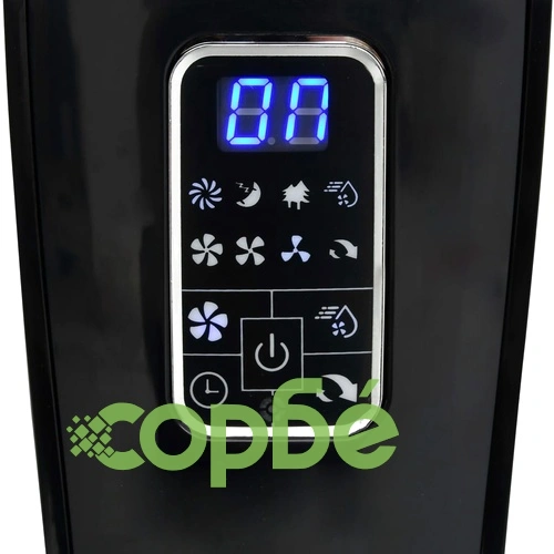 Вентилатор с водна мъгла и дистанционно, черен  ➤ топ цена ➤ sorbe.bg