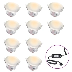 LED луни за вграждане в земя, 10 бр, топло бяло