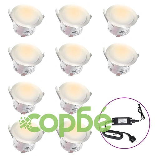 LED луни за вграждане в земя, 10 бр, топло бяло ➤ топ цена ➤ sorbe.bg