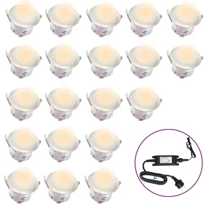 LED луни за вграждане в земя, 20 бр, топло бяло