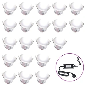 LED луни за вграждане в земя, 20 бр, студено бяло
