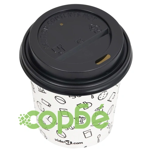 Хартиени чаши за кафе с капак 200 ml 500 бр бяло и черно ➤ топ цена ➤ sorbe.bg