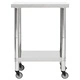 Кухненска работна маса с колелца 80x30x85 см неръждаема стомана