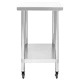 Кухненска работна маса с колелца, 100x30x85 см, инокс