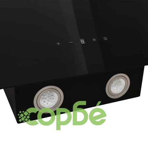 Стенен абсорбатор, 60 см, стомана и закалено стъкло, черен ➤ топ цена ➤ sorbe.bg