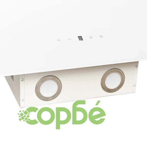 Стенен абсорбатор, 60 см, стомана и закалено стъкло, бял ➤ топ цена ➤ sorbe.bg