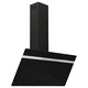 Стенен абсорбатор, 90 см, стомана и закалено стъкло, черен