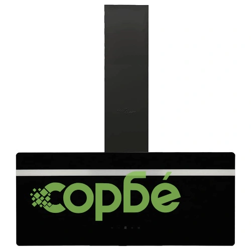 Стенен абсорбатор, 90 см, стомана и закалено стъкло, черен ➤ топ цена ➤ sorbe.bg