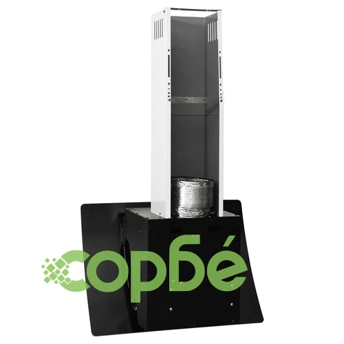 Стенен абсорбатор, 60 см, стомана и закалено стъкло, черен ➤ топ цена ➤ sorbe.bg