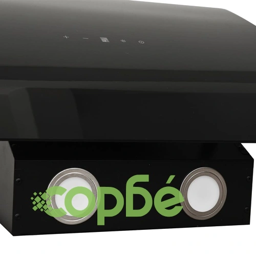 Стенен абсорбатор, 60 см, стомана и закалено стъкло, черен ➤ топ цена ➤ sorbe.bg