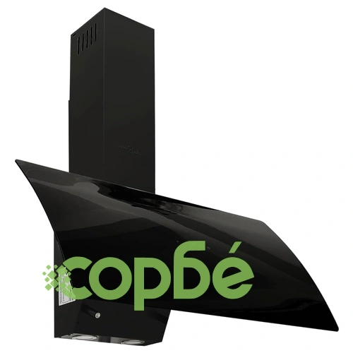 Стенен абсорбатор, 90 см, стомана и закалено стъкло, черен ➤ топ цена ➤ sorbe.bg