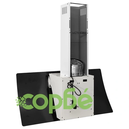 Стенен абсорбатор, 90 см, стомана и закалено стъкло, бял ➤ топ цена ➤ sorbe.bg