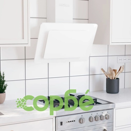 Стенен абсорбатор, 60 см, инокс и закалено стъкло, бял ➤ топ цена ➤ sorbe.bg