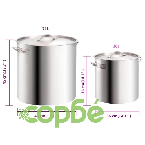 Комплект тенджери от 2 части 71/36 л неръждаема стомана ➤ топ цена ➤ sorbe.bg
