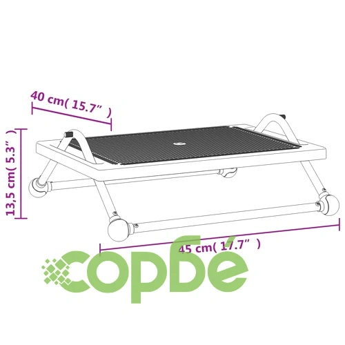 Поставка за крака, черна, 45x40x13,5 см ➤ топ цена ➤ sorbe.bg