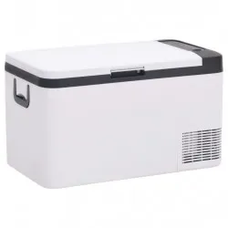 Хладилна кутия с дръжка черно и бяло 25 л PP и PE