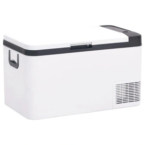 Хладилна кутия с дръжка черно и бяло 25 л PP и PE