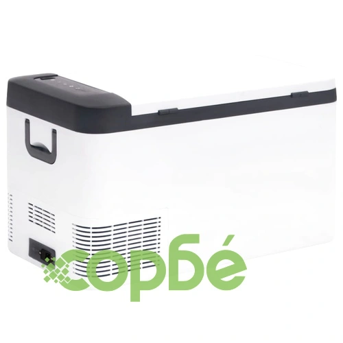 Хладилна кутия с дръжка черно и бяло 25 л PP и PE ➤ топ цена ➤ sorbe.bg