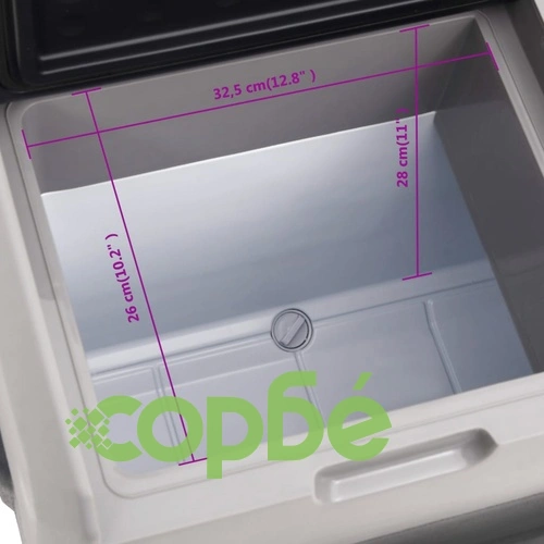 Хладилна кутия с колелца и дръжка черно/сиво 30 л полипропилен ➤ топ цена ➤ sorbe.bg