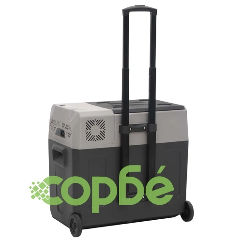 Хладилна кутия с колелца и дръжка черно/сиво 30 л полипропилен ➤ топ цена ➤ sorbe.bg