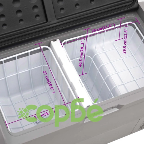 Хладилна кутия с колелца и дръжка черно и сиво 60 л PP и PE ➤ топ цена ➤ sorbe.bg